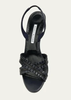 Manolo Blahnik70mm Volusan Leather Slingback Pumps