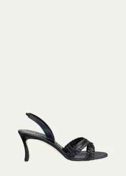 Manolo Blahnik70mm Volusan Leather Slingback Pumps