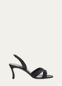 Manolo Blahnik70mm Volusan Leather Slingback Pumps
