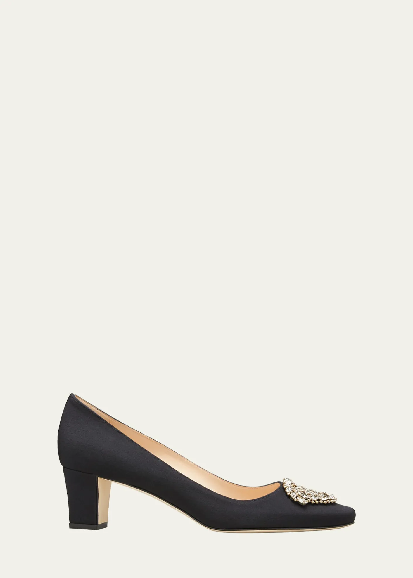 Manolo BlahnikOkkato Low-Heel Crepe Pumps