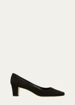 Manolo BlahnikOkkatopla Suede Block-Heel Pump