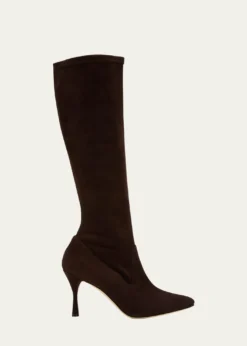Manolo BlahnikPamfilo Suede Stiletto Tall Boots