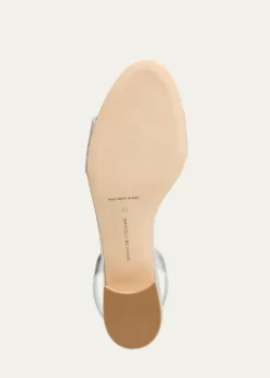 Manolo BlahnikPatopia Metallic Slingback Sandals