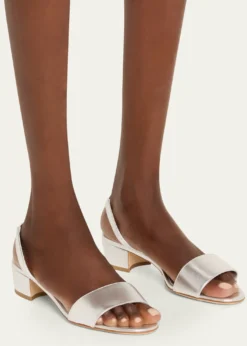 Manolo BlahnikPatopia Metallic Slingback Sandals