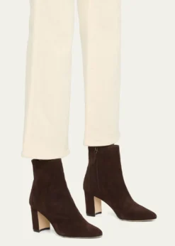 Manolo BlahnikRosie Suede Zip Ankle Booties