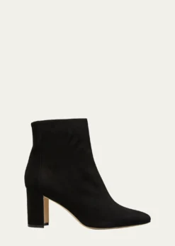 Manolo BlahnikRosie Suede Zip Ankle Booties
