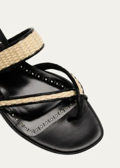 Manolo BlahnikSusara Woven Flat Slide Sandals