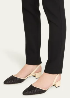 Manolo BlahnikWoven Slingback Ballerina Pumps