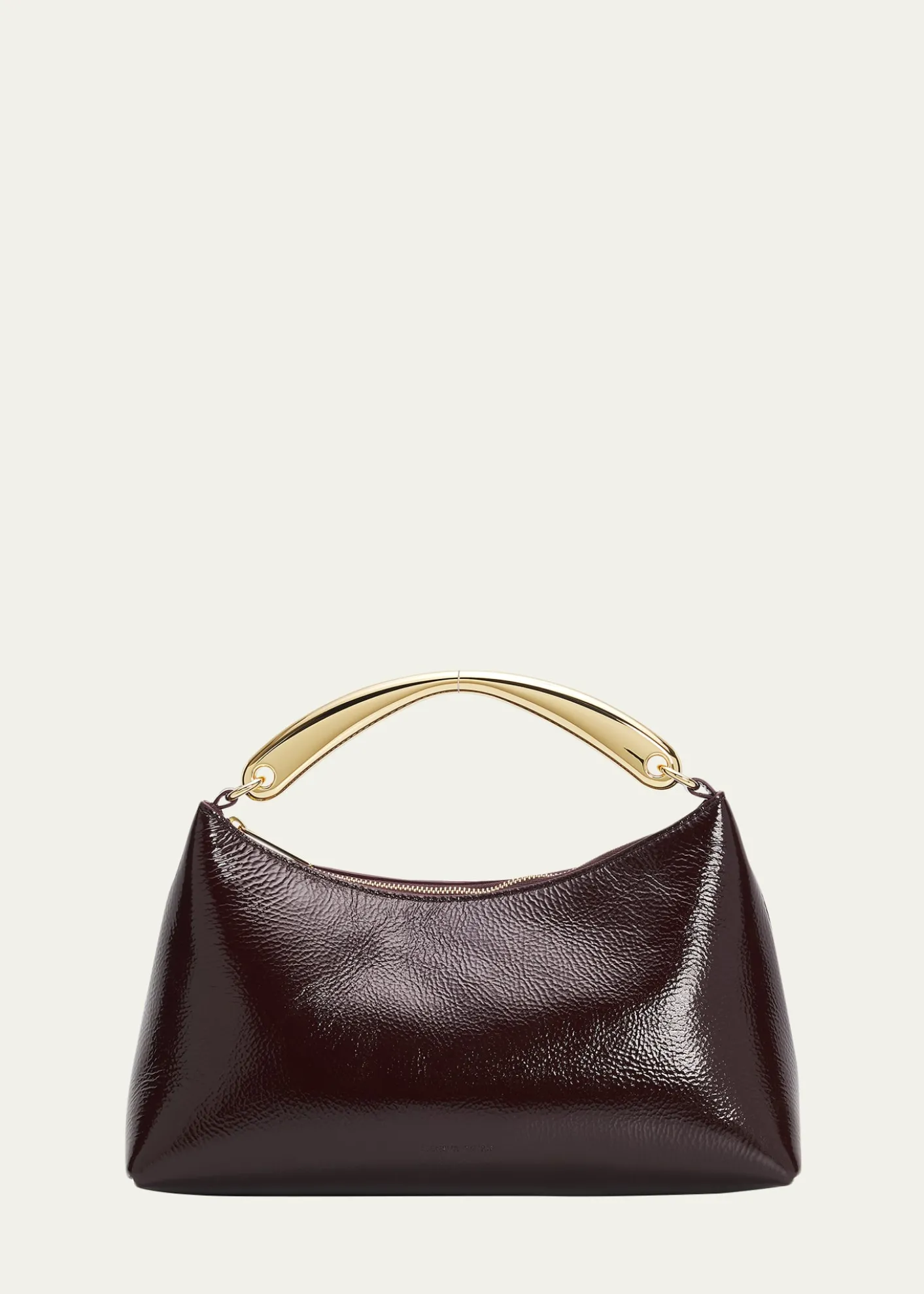 Mansur GavrielGrained Leather Metal Top-Handle Bag