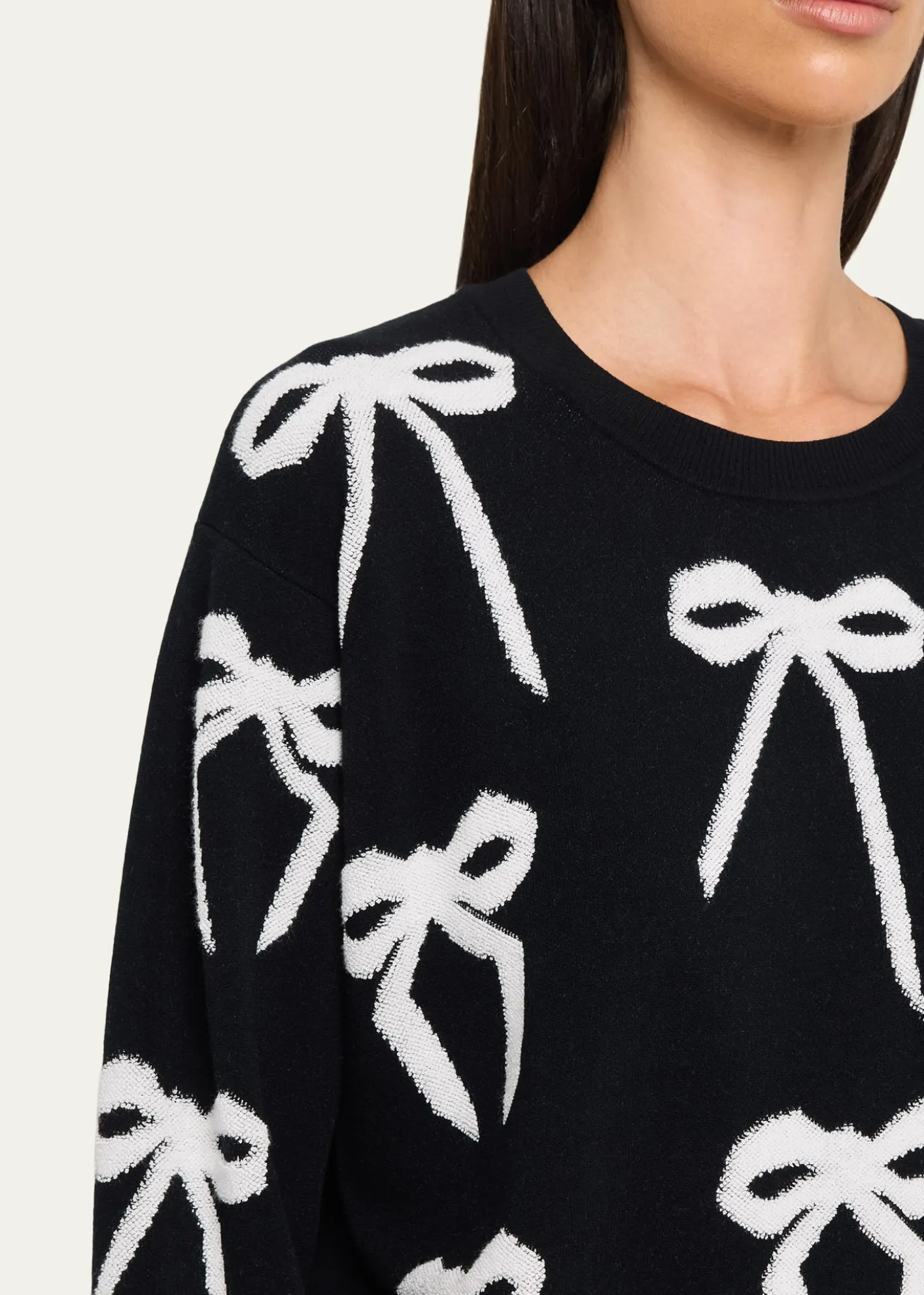Marc JacobsBow Jacquard Crewneck Sweater