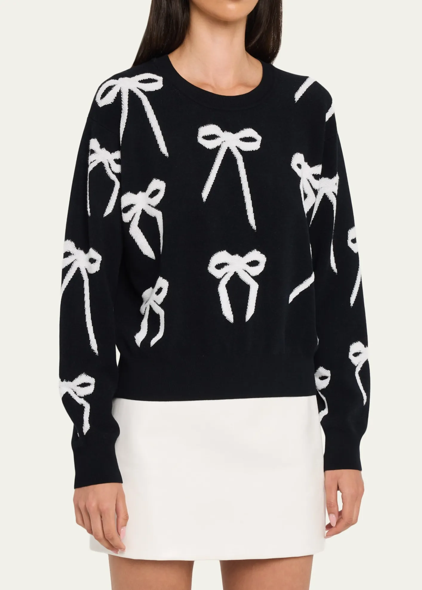 Marc JacobsBow Jacquard Crewneck Sweater