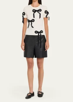 Marc JacobsBow Short-Sleeve Shrunken T-Shirt