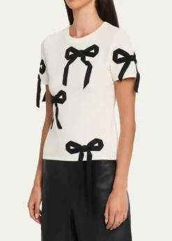 Marc JacobsBow Short-Sleeve Shrunken T-Shirt