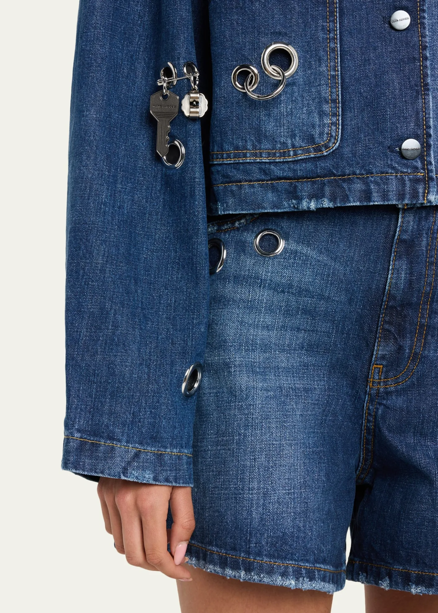 Marc JacobsGrommet Denim Crop Utility Jacket