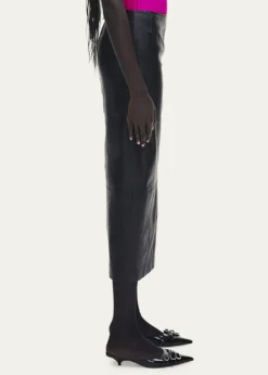 Marc JacobsLeather Slim Pencil Midi Skirt