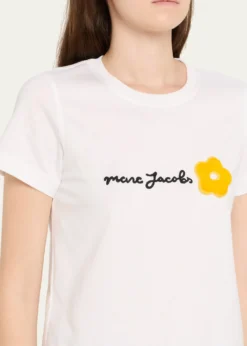 Marc JacobsLogo Flower Applique T-Shirt