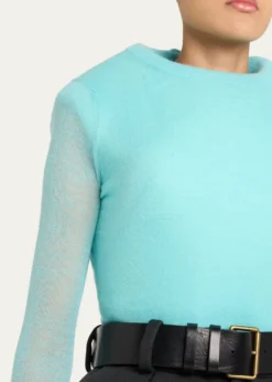 Marc Jacobs RunwayPadded Long-Sleeve Mohair Sweater