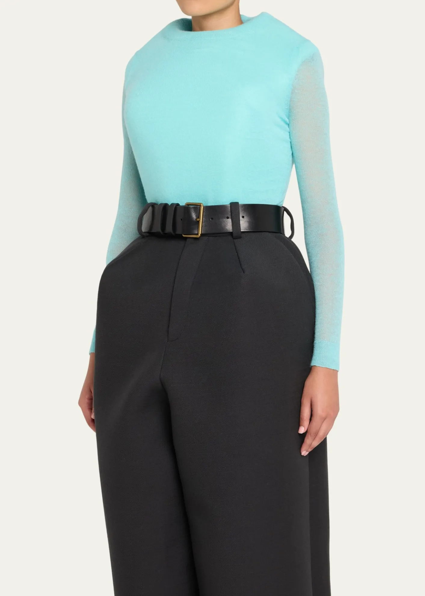 Marc Jacobs RunwayPadded Long-Sleeve Mohair Sweater