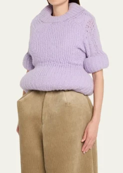 Marc Jacobs RunwayPadded Peplum Short-Sleeve Sweater