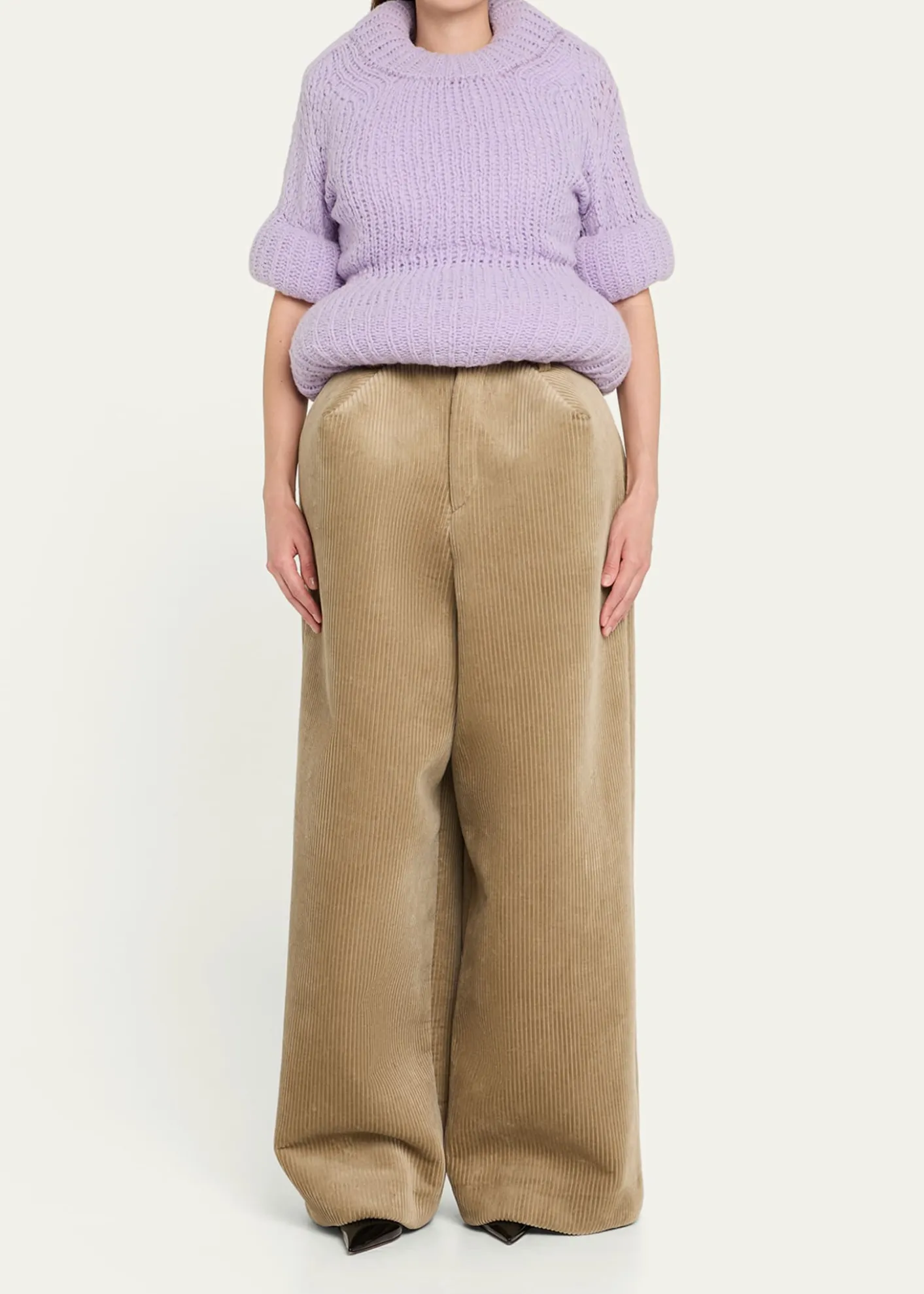 Marc Jacobs RunwayPadded Peplum Short-Sleeve Sweater