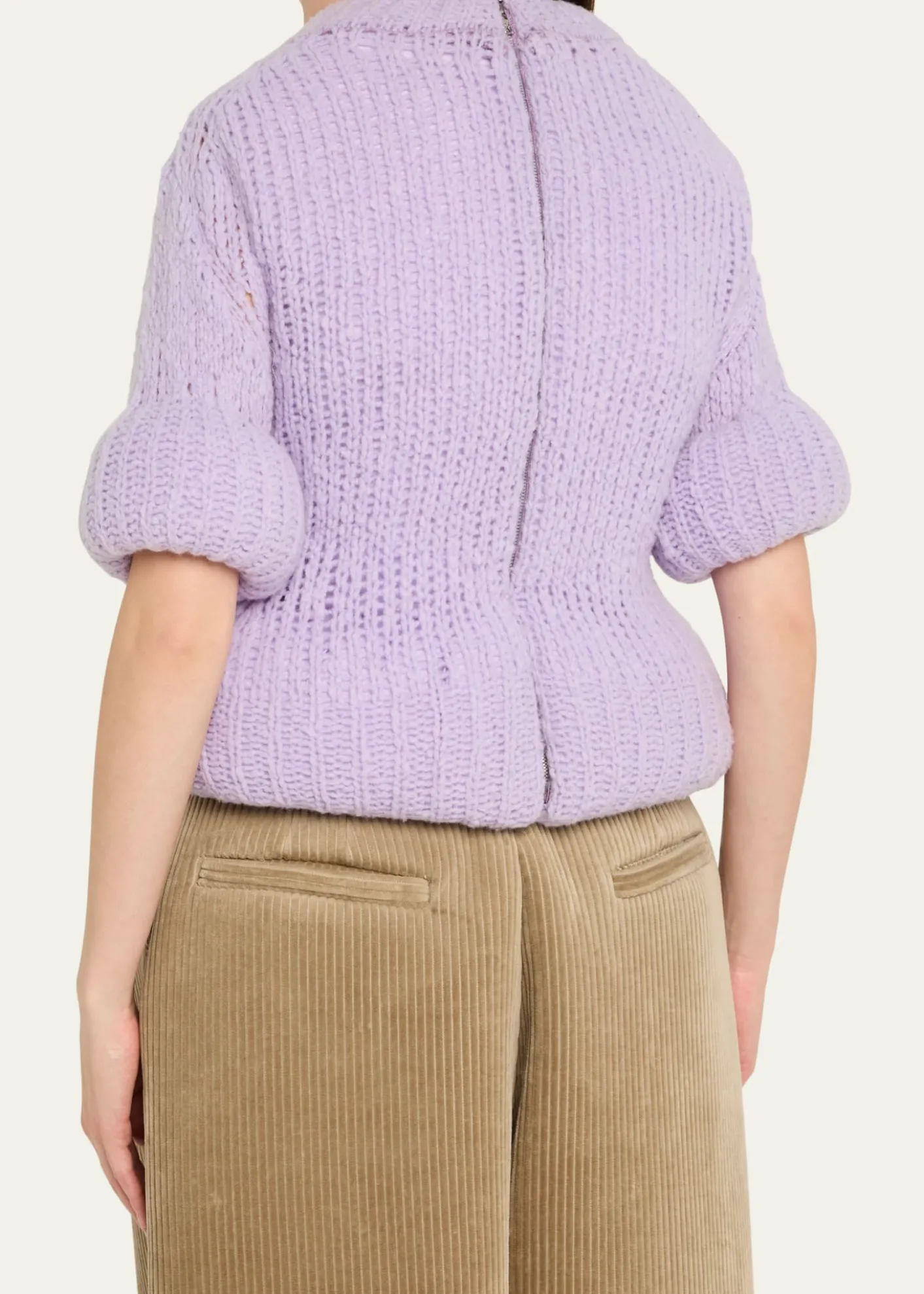 Marc Jacobs RunwayPadded Peplum Short-Sleeve Sweater