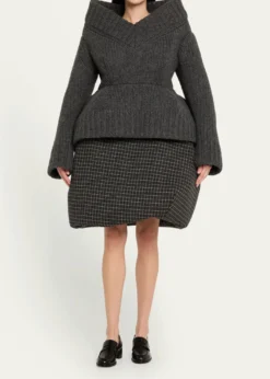 Marc Jacobs RunwayPadded V-Neck Peplum Sweater