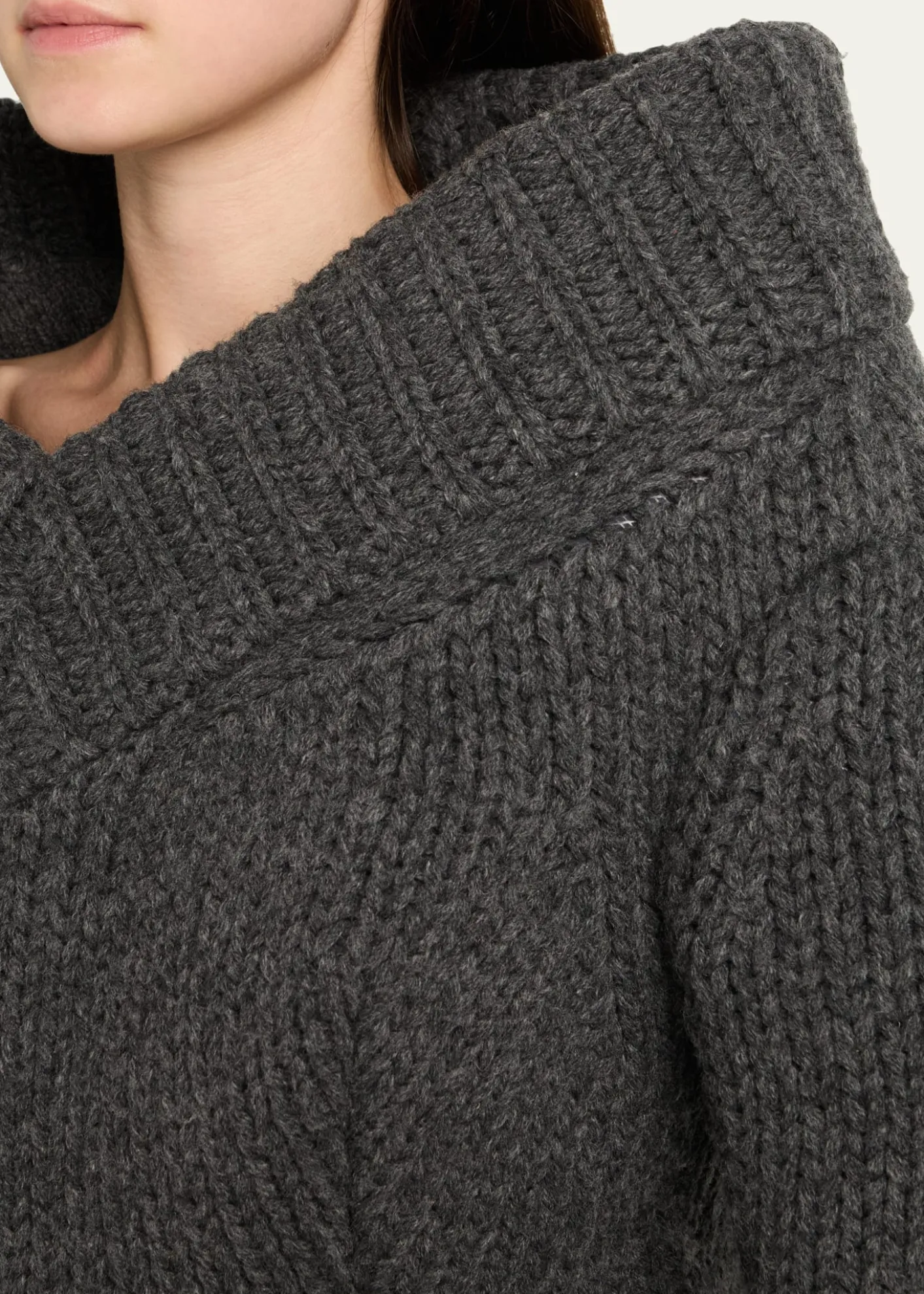 Marc Jacobs RunwayPadded V-Neck Peplum Sweater