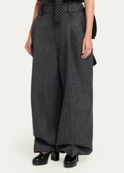 Marc Jacobs RunwayPlaid Bow Back Wide-Leg Menswear Pants
