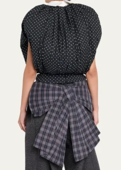 Marc Jacobs RunwayPolka-Dot Cotton Poplin Collared Bubble Top