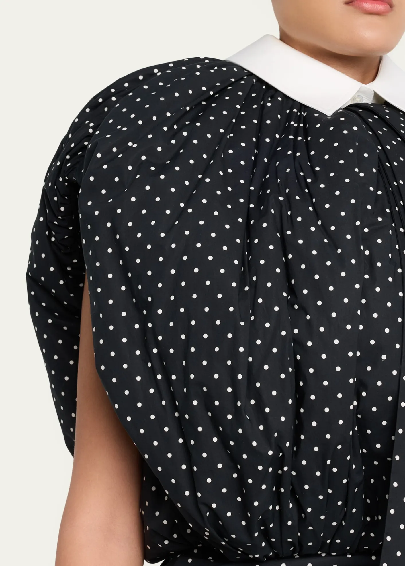 Marc Jacobs RunwayPolka-Dot Cotton Poplin Collared Bubble Top