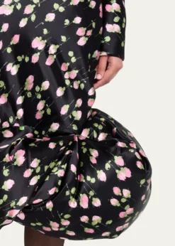Marc Jacobs RunwayRose Print Satin Bubble Hem Skirt