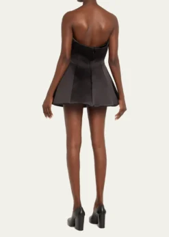 Marc Jacobs RunwayStrapless Satin Sculptural Mini Flared Dress