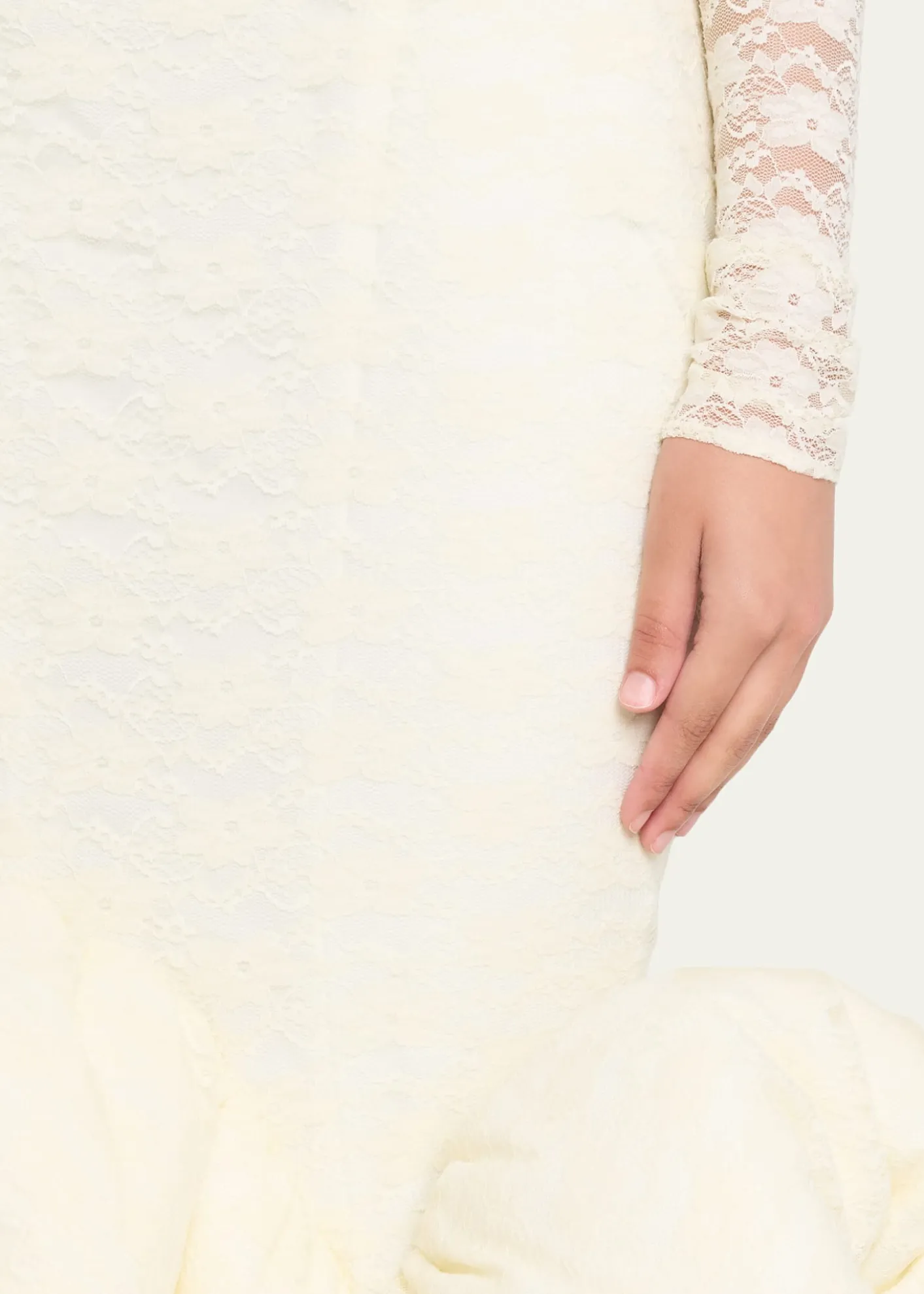 Marc Jacobs RunwayStretch Lace Long-Sleeve Midi Mermaid Dress