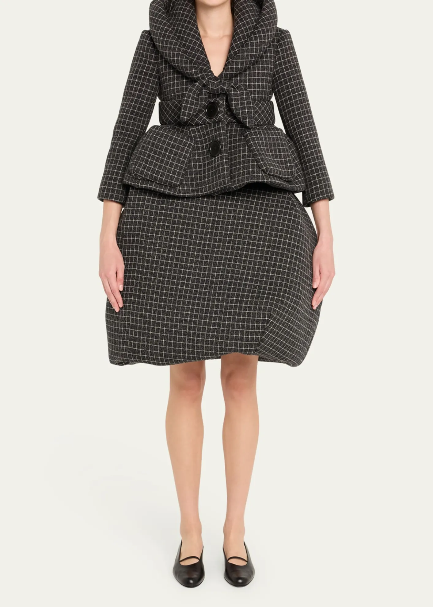 Marc Jacobs RunwayWindowpane Check Padded Bubble Skirt