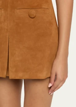 Marc JacobsSuede Pleat Mini Skirt