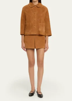 Marc JacobsSuede Pleat Mini Skirt
