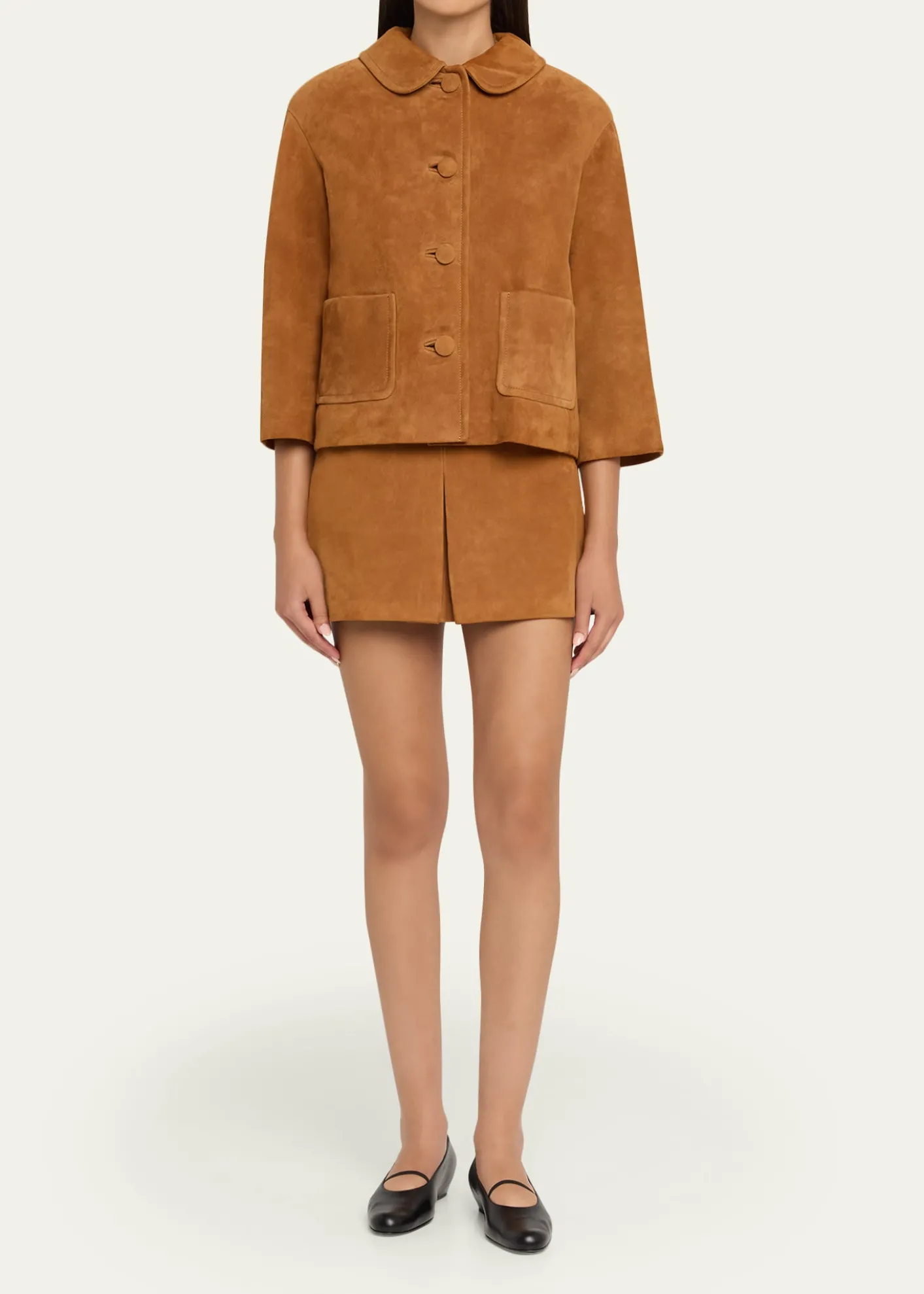 Marc JacobsSuede Pleat Mini Skirt