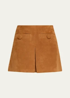 Marc JacobsSuede Pleat Mini Skirt
