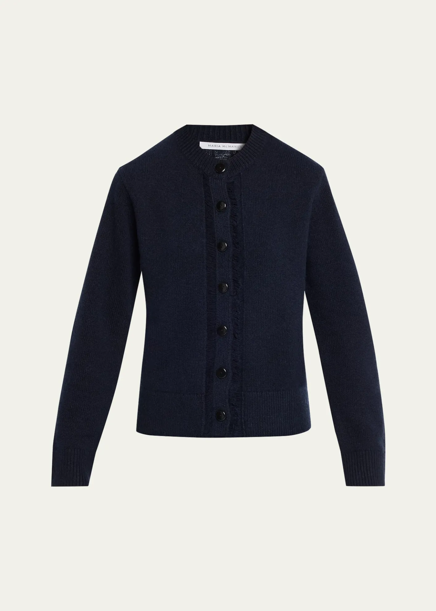 MARIA MCMANUSCashmere and Cotton Ladder Stitch-Trim Cardigan