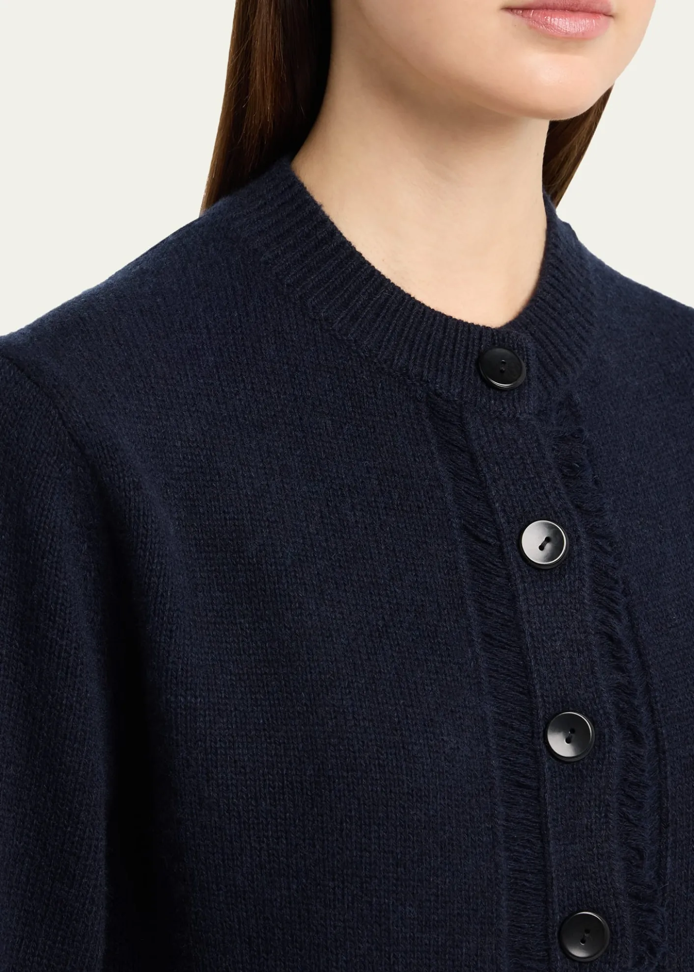 MARIA MCMANUSCashmere and Cotton Ladder Stitch-Trim Cardigan