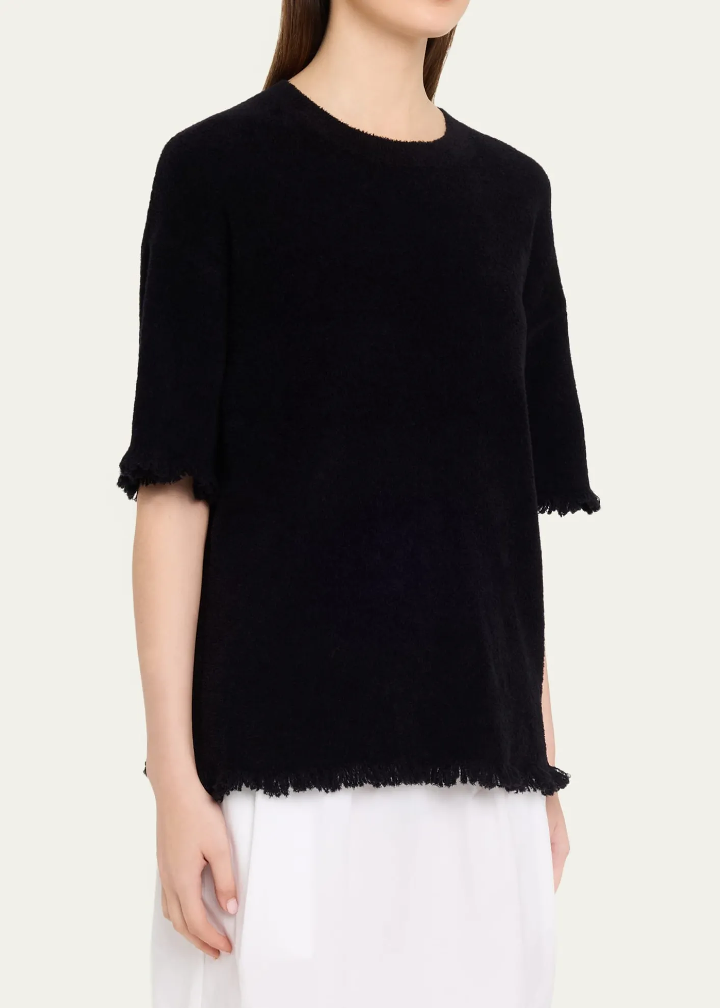 MARIA MCMANUSDrop-Shoulder Frayed Short-Sleeve T-Shirt