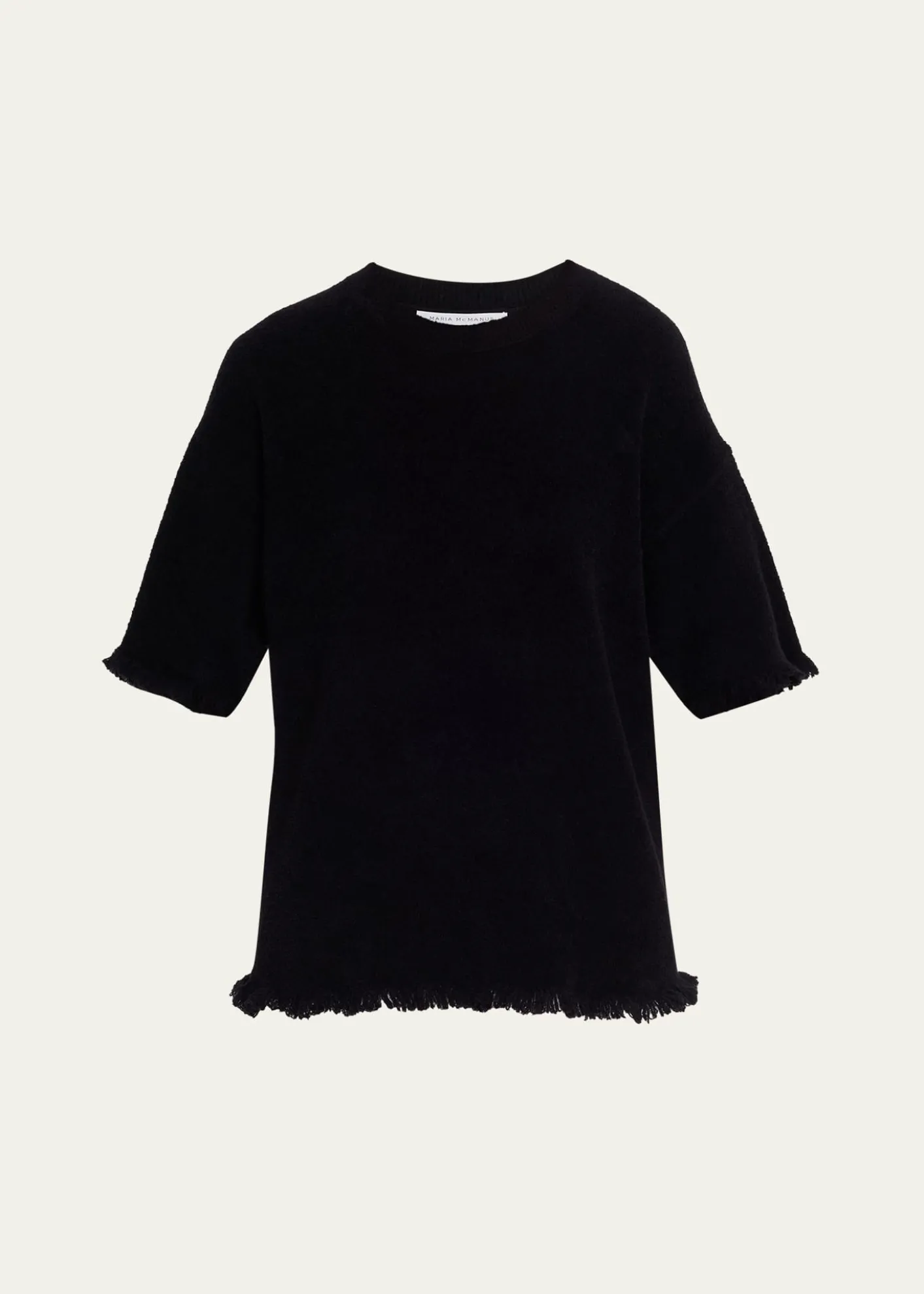 MARIA MCMANUSDrop-Shoulder Frayed Short-Sleeve T-Shirt