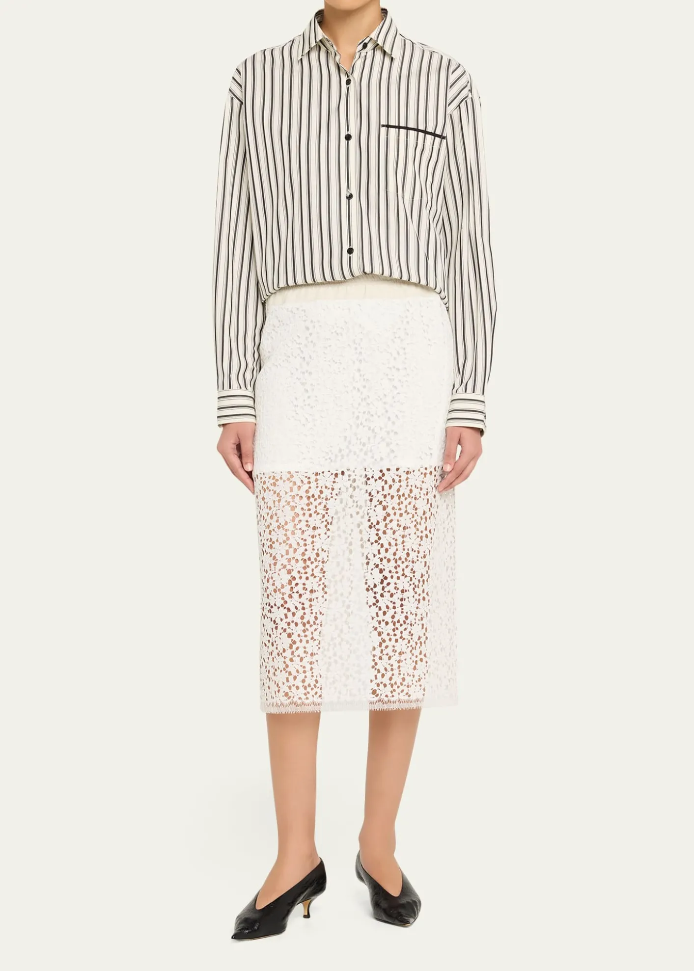 MARIA MCMANUSLace Ruched Skirt
