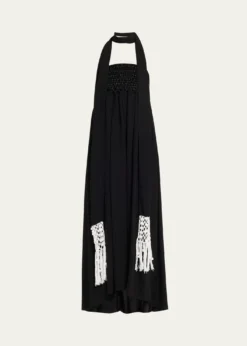 MARIA MCMANUSMacrame Scarf Empire-Waist Gown