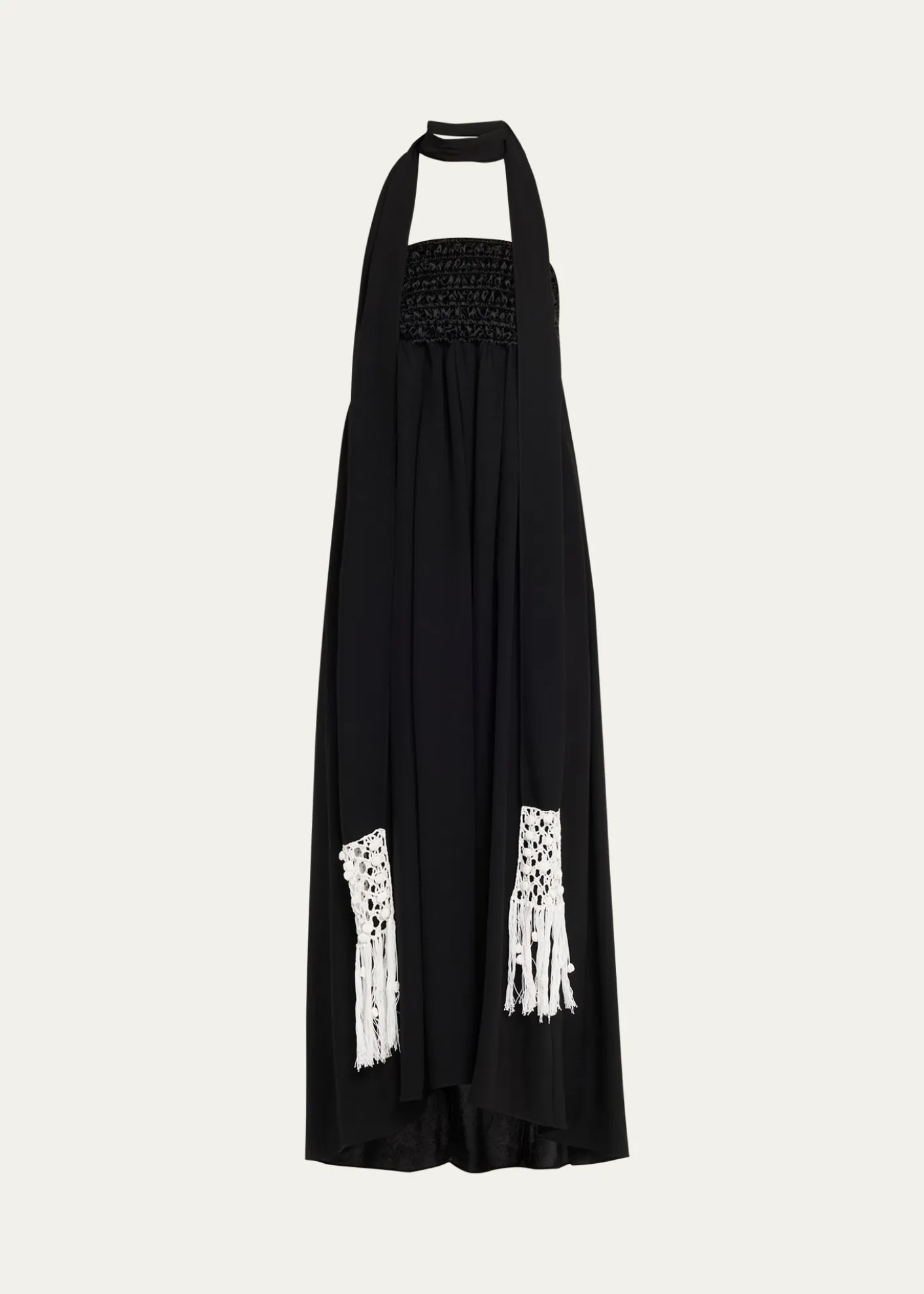 MARIA MCMANUSMacrame Scarf Empire-Waist Gown