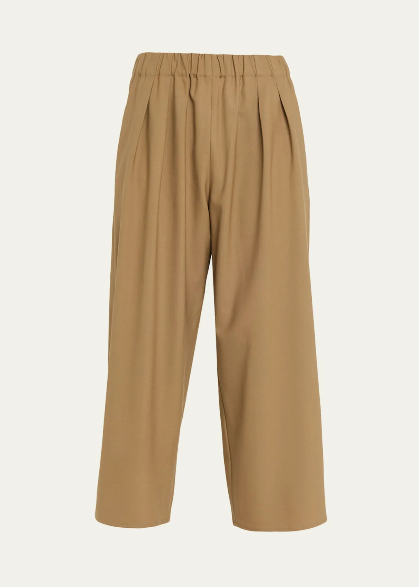 MARIA MCMANUSPleated Wide-Leg Crop Pull-On Trousers