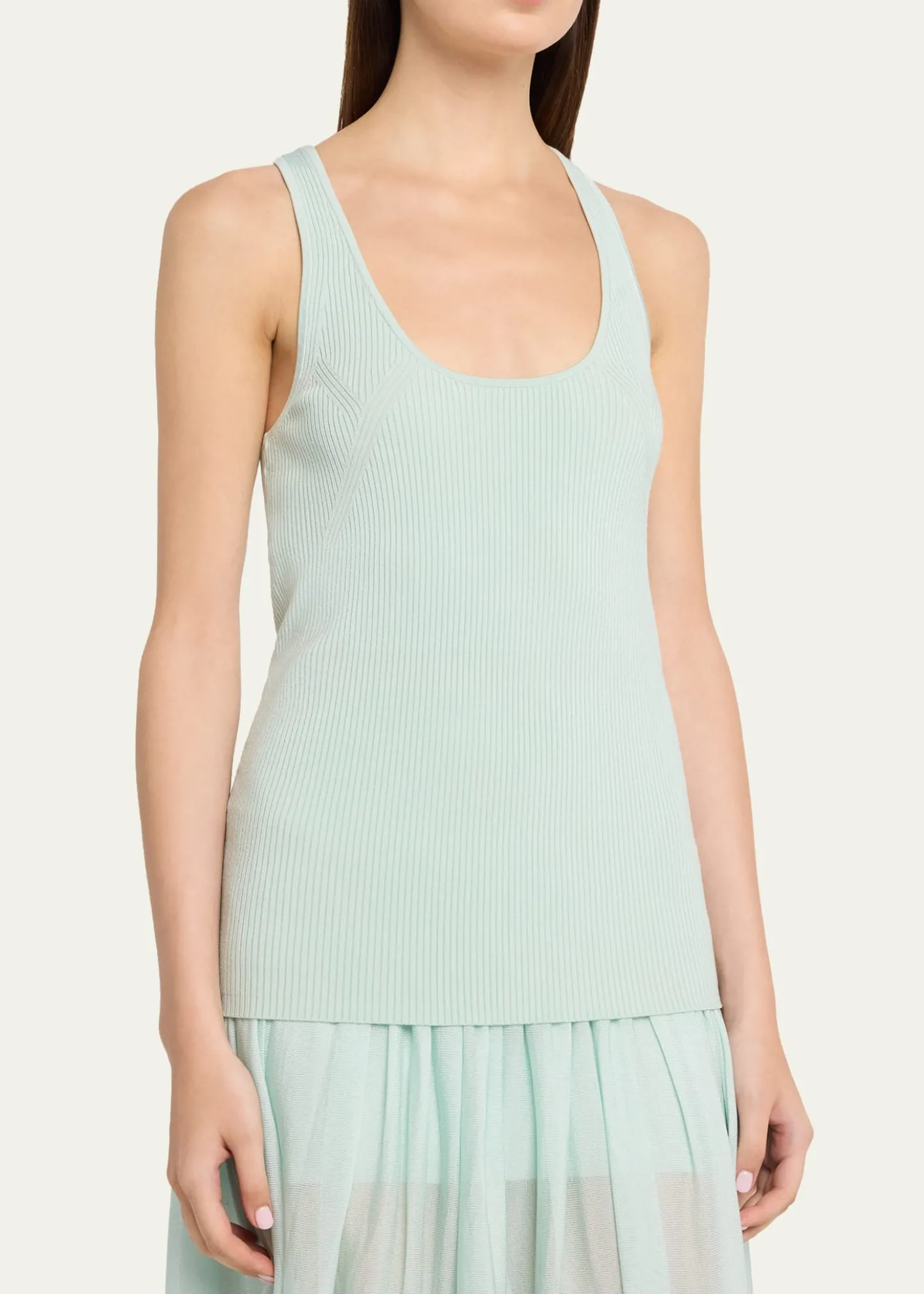 MARIA MCMANUSSkinny Ribbed Racer Tank Top
