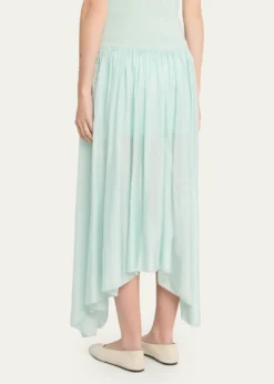 MARIA MCMANUSWave Sheer Knit Asymmetric Midi Skirt