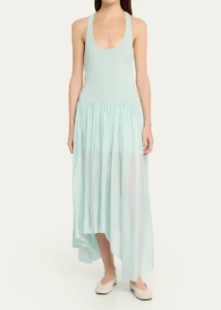 MARIA MCMANUSWave Sheer Knit Asymmetric Midi Skirt