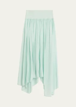 MARIA MCMANUSWave Sheer Knit Asymmetric Midi Skirt